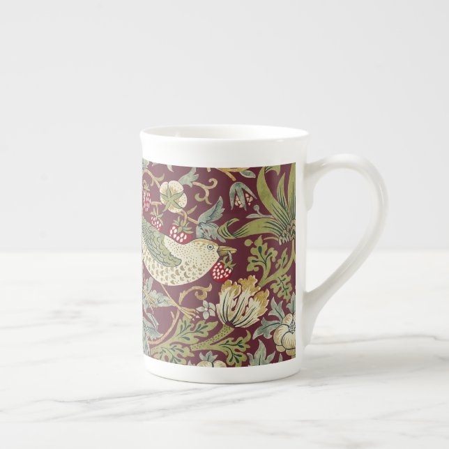 Caneca De Porcelana William Morris Strawberry Thief Patterno Têxtil (Direita)