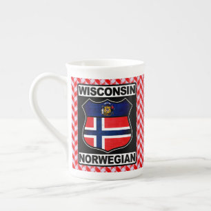 Caneca De Porcelana Wisconsin Norueguês Americano