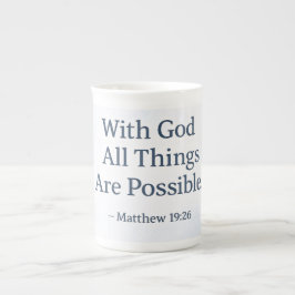 Caneca De Porcelana With God All Things Are Possible - Matthew 19:26