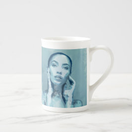 Caneca De Porcelana "Woman in Blue" Premium Canvas