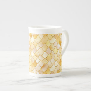Caneca De Porcelana Wonky Watercolor Dourado Glitter Metal Scales de S