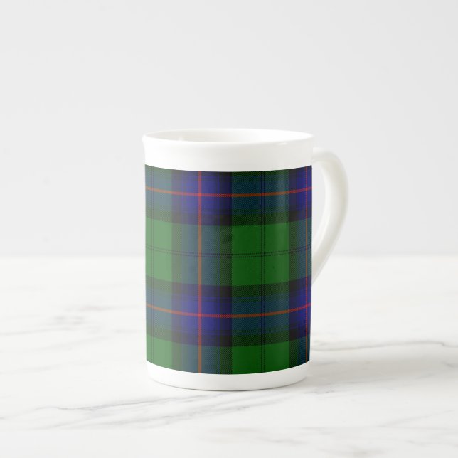 Caneca De Porcelana Xadrez azul-tartan armstrong e verde (Frente Esquerda)