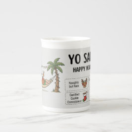Caneca De Porcelana Yo Santa Funny Summer Christmas Tropical Holiday