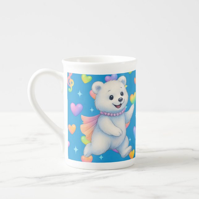 Caneca De Porcelana Zarah the Dancing Polar Bear Custom Party Cups (Esquerda)