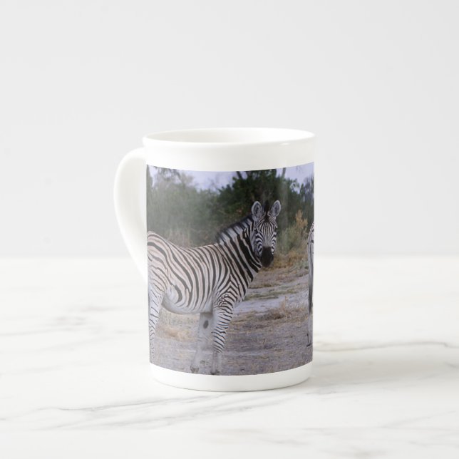 Caneca De Porcelana Zebra Double Take Foto (Frente Esquerda)