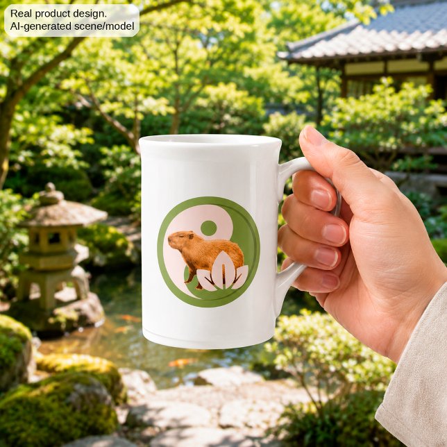 Caneca De Porcelana Zen Capivara Yin Yang Nature Pacífica (Criador carregado)