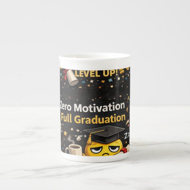 Caneca De Porcelana Zero Motivation Full Graduation Funny Shirt  (Frente)