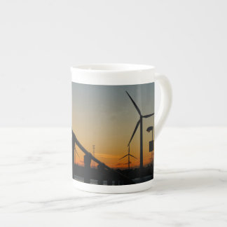 Caneca De Porcelana Zonsondergang met windmolen, Rustgevend relaxt.
