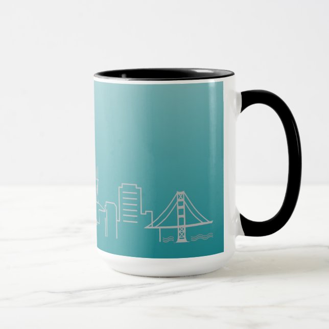 Caneca de prata da campainha da skyline da cidade (Direita)