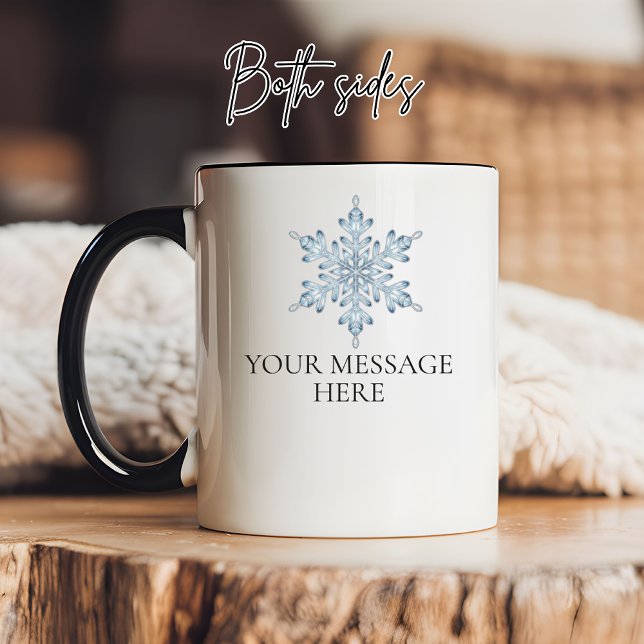 Caneca de Presente de Natal com Texto Personalizad (Custom Snowflake Christmas Mug – Personalized Holiday Gift for Family and Friends)