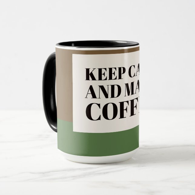 Caneca de Presente para Amante de Café – Mantenha  (Frente Esquerda)
