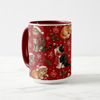 Caneca de presente para amante de gatos no Natal,