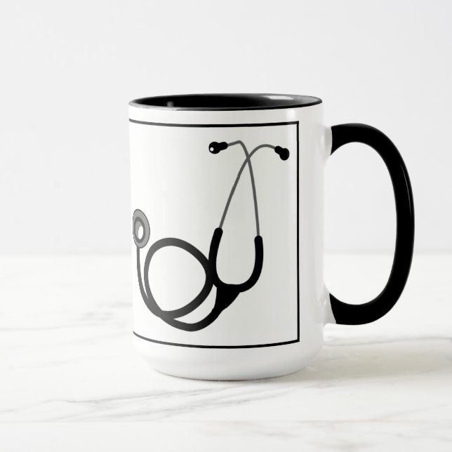 caneca de presente para médico com estetoscópio (Direita)