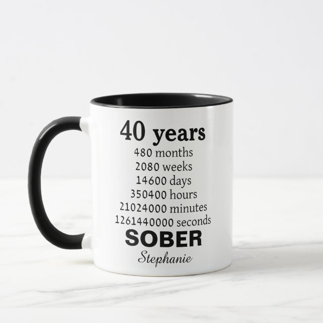Caneca de Presente Personalizada para 40 Anos de S (Esquerda)