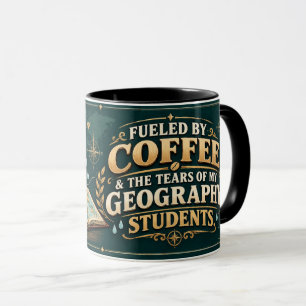 Caneca de Professor de Geografia: Café, Lágrimas e