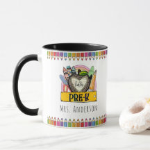 Caneca de Professor Lápis de Cor Arco-íris