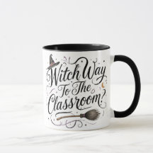 Caneca de Professora de Halloween 'Caminho da Brux