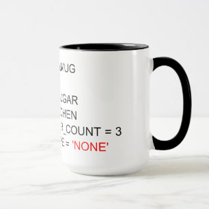 CANECA DE PROGRAMAÇÃO DO CHÁ DO SQL
