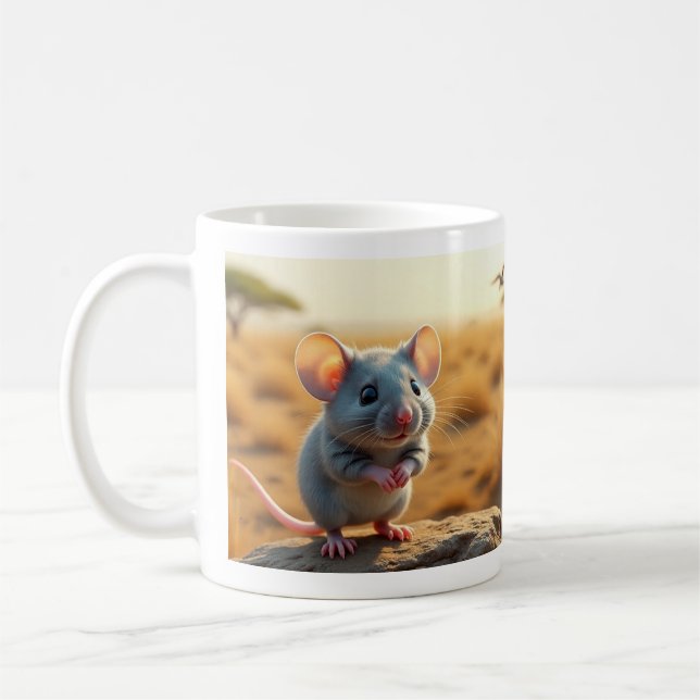 Caneca de Rato Fofa – Xícara de Café de Cerâmica A (Esquerda)
