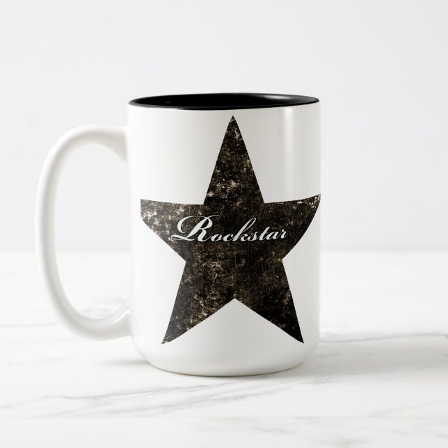 Caneca de Rockstar (texturas do grunge) (Esquerda)