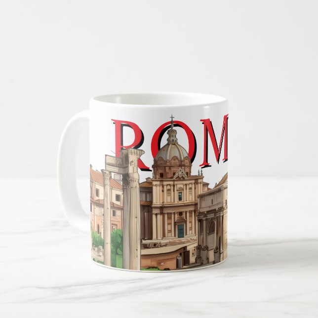 Caneca de Roma – Fórum Romano | Xícara de café de  (Frente Esquerda)