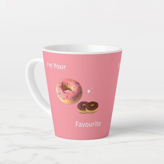 Caneca de Rosquinha rosa e chocolate - Víblias de  (Ângulo esquerdo)