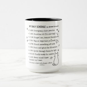 Caneca de rotina diária do dono de gato