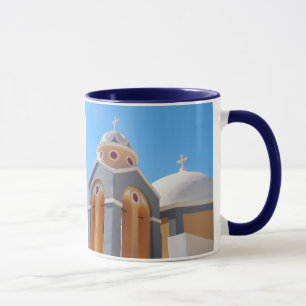 Caneca de Santorini da ilha da piscina