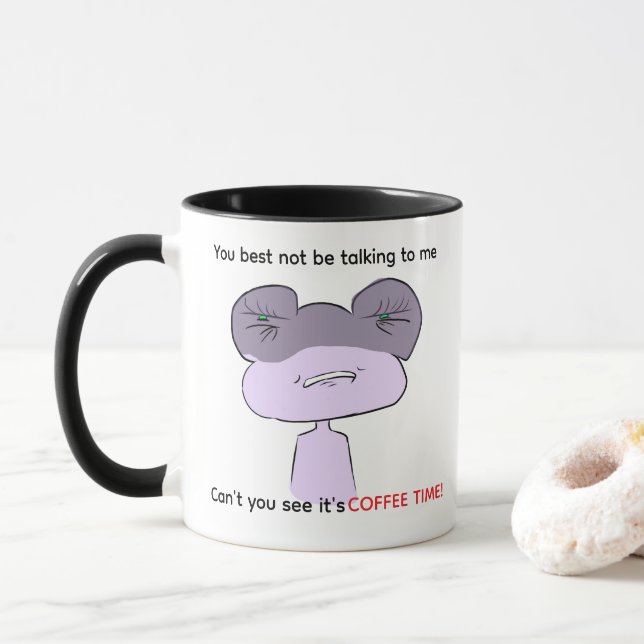 Caneca de sapo, branca e relativa, preta para aman (Com Donut)