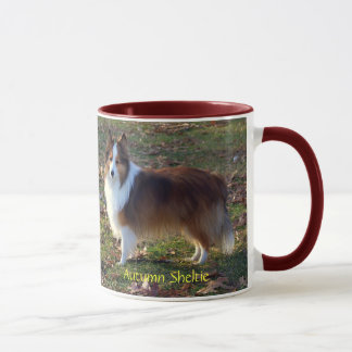 Caneca de Sheltie do outono