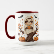 Caneca de Sloth de Halloween Fofa Sloth Assustador