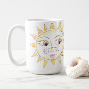 Caneca de sol de olhos brilhantes