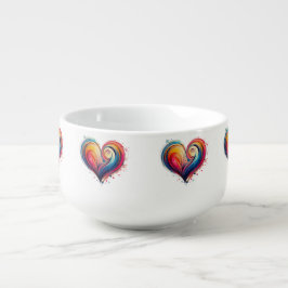 Caneca De Sopa Abstrato Heart
