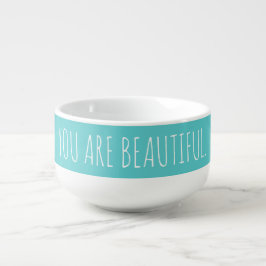 Caneca De Sopa Aqua Mínimo Personalizado Você É Bonito
