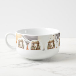 Caneca De Sopa Nome da Família Beige Vintage Páscoa Rabbit