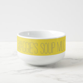 Caneca De Sopa Nome Personalizado Simples Cinzas Ultimate Ilumina