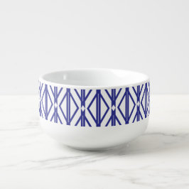 Caneca De Sopa Padrão geométrico azul