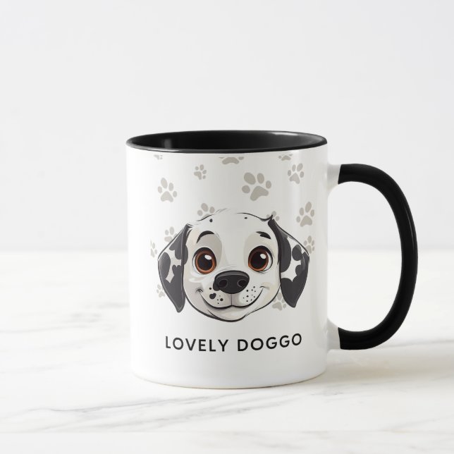 Caneca de Sorriso de Cachorro Adorável – Ilustraçã (Direita)