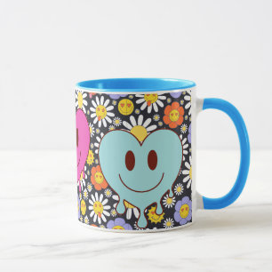Caneca de Sorriso Retro Design Divertido de Cara S