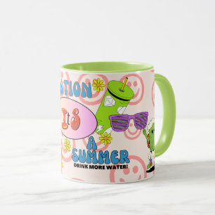 Caneca de Sorriso Retro Design Engraçado Cara Sorr