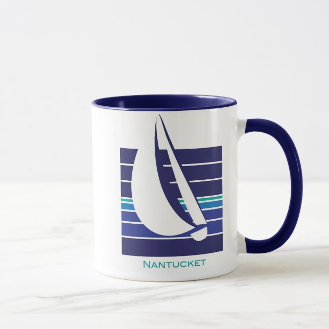 Caneca de Square_Nantucket dos azuis do barco (Direita)