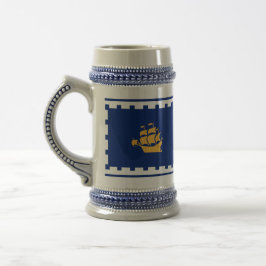 Caneca de Stein com Bandeira de Quebec City, Canad