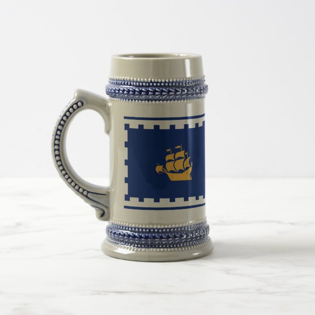 Caneca de Stein com Bandeira de Quebec City, Canad (Esquerda)