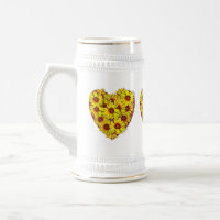 Caneca de Stein Corações de Girassol