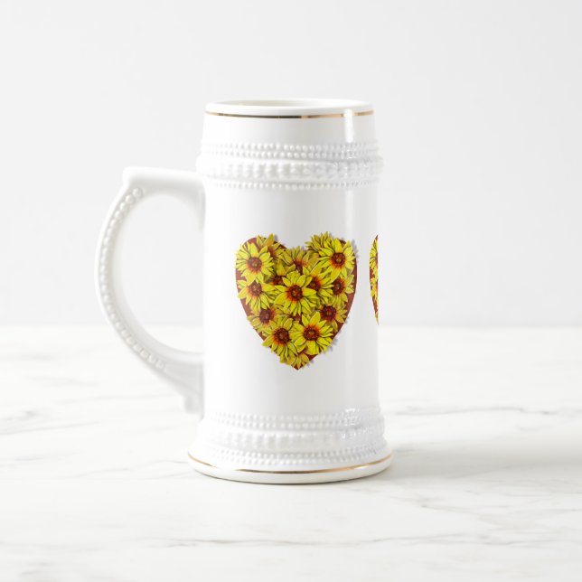 Caneca de Stein Corações de Girassol (Esquerda)