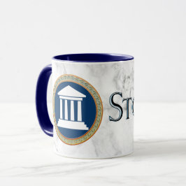 Caneca de Stoicismo com stoa emoldurada