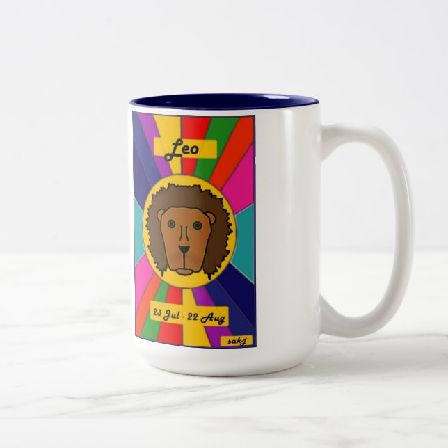 Caneca de Sun do zodíaco - Leo (Direita)