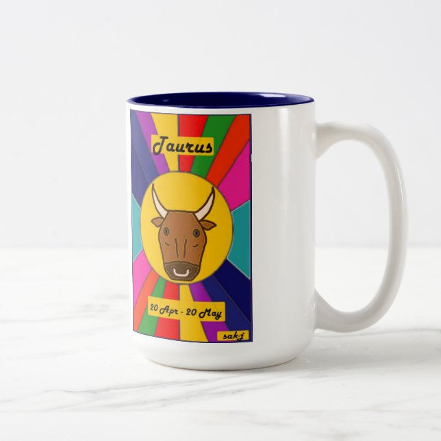 Caneca de Sun do zodíaco - Taurus (Direita)
