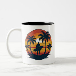 Caneca de Surf retrô - Taça de Café de Praia Sunse