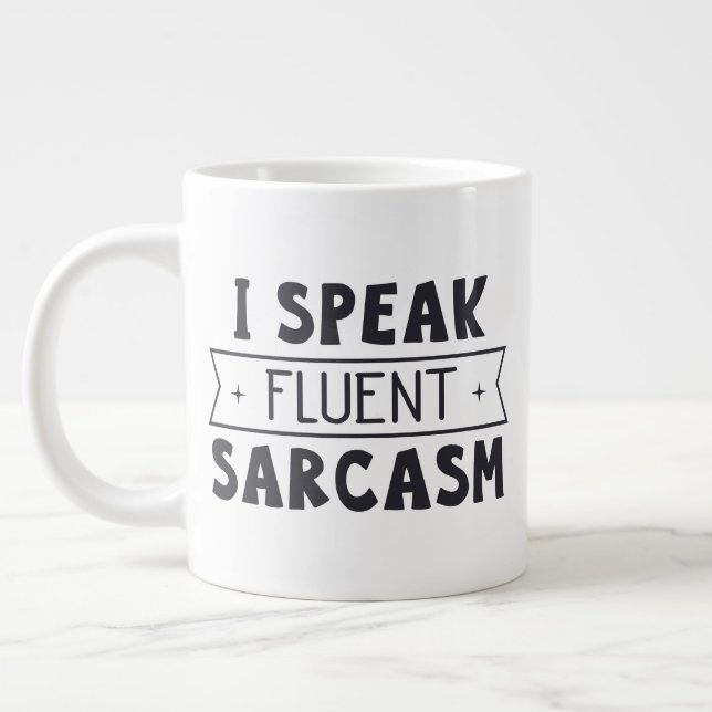 Caneca de tamanho grande com "I Speak Fluent Sarca (Esquerda)